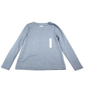 Croft & Barrow Shirt Womens Small Gray Long Sleeve Crewneck Jersey Basic Casual